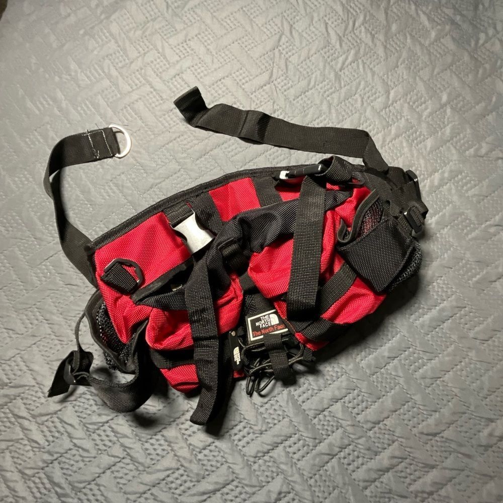 The North Face Red and Black Belt Bag